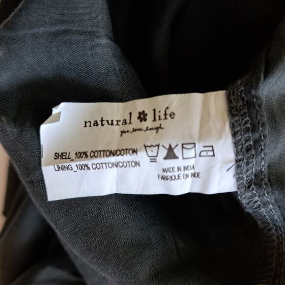 NATURAL LIFE Gray Adele Embroidered Cotton Midi Maxi Dress size Small Boho - Picture 9 of 11